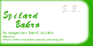 szilard bakro business card